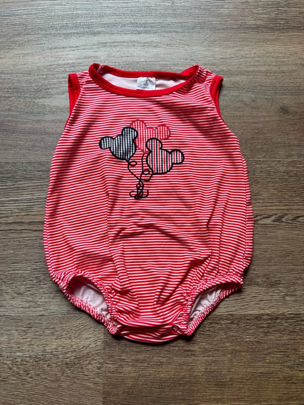 Red and White Striped Mickey Mouse Bubble Romper